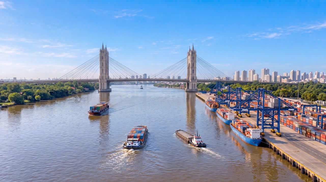 GIANG BIEN PORT CONNECTS WATERWAYS, ROAD AND RAILWAY 